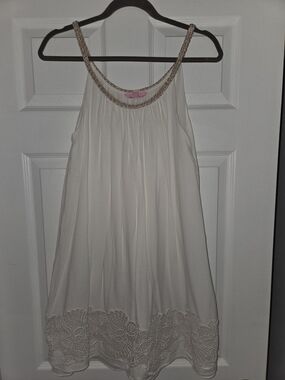 Lilly Pulitzer Cream Dress with Gold Trim